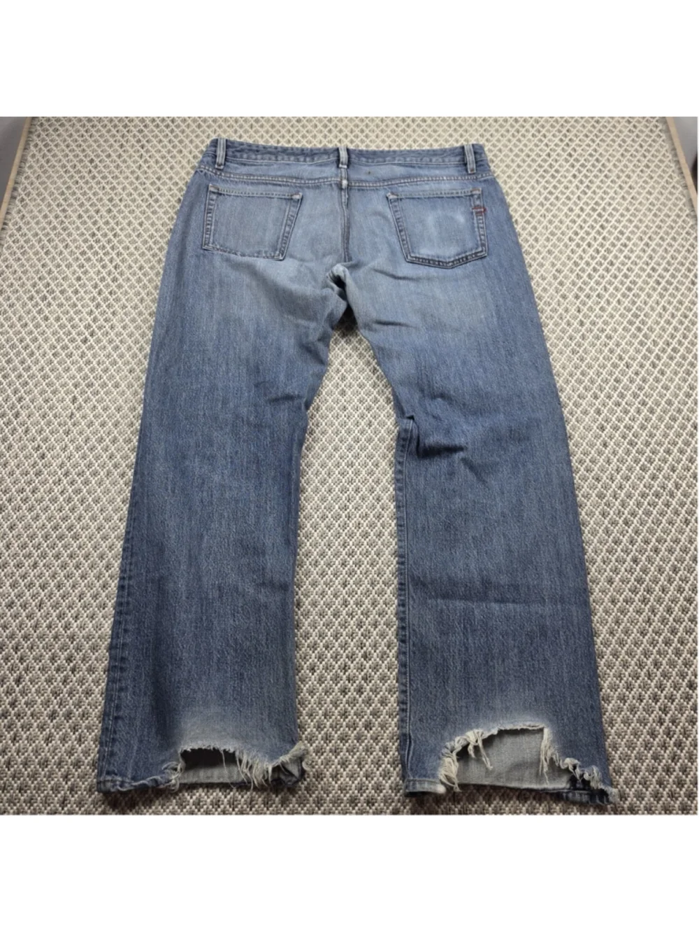 Diesel Industry Men’s 38 Light Wash Button Fly Distressed Straight Leg Jeans